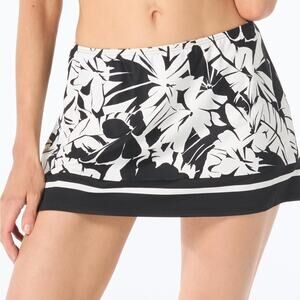 MICHAEL Michael Kors Majesty Palm Cover Up skirt black white - XS